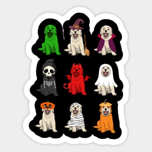 Golden Retrievers Halloween Funny Golden Retrievers Costume Sticker